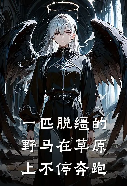 一匹脱缰的野马在草原上不停奔跑