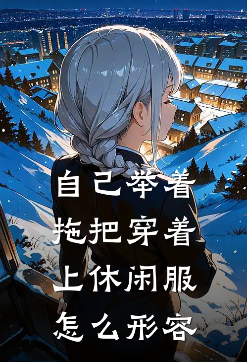 自己举着拖把穿着上休闲服怎么形容